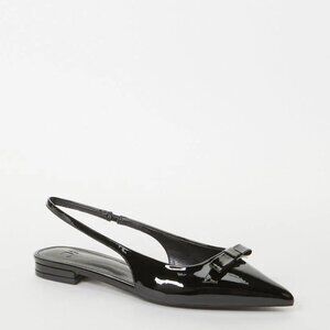 JustFab Naella Slingback Black Flats w/bow Size 8 Brand New